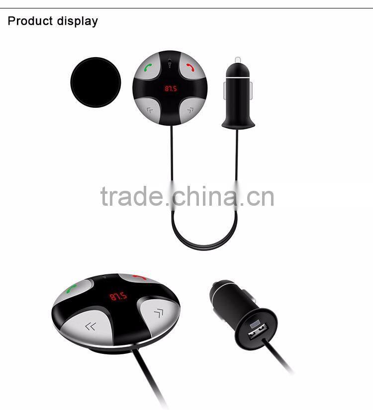 Free sample Wholesale Bluetooth FM transmitter Bluetooth Car Kit with hands-free and usb Car charger