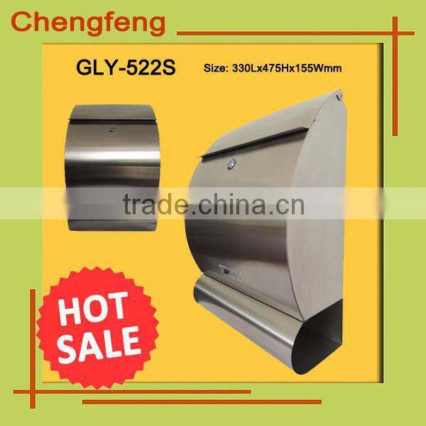 18/8 material stainless steel wall mounted mailbox for apartment