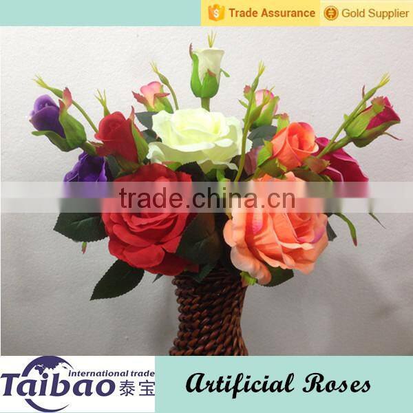 2016 real touch single stem home decoration handmade PU rose flowers for sale