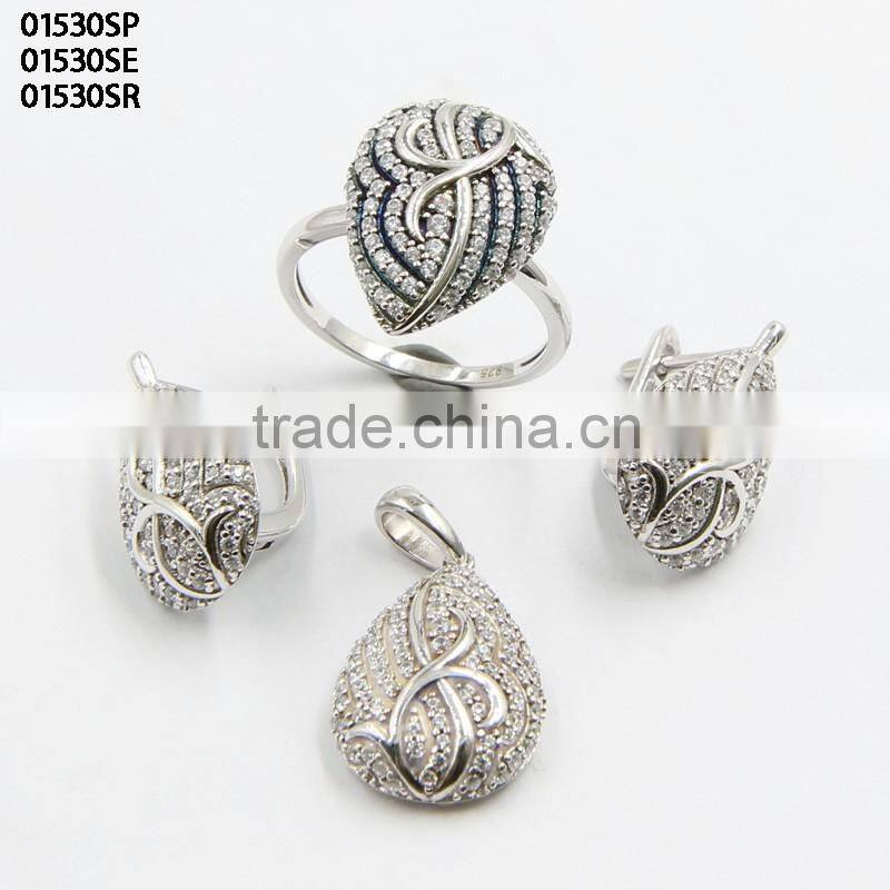 Yujinfu 925 silver Pendant with micro pave czs 925 Pendant sterling silver with white cz stone