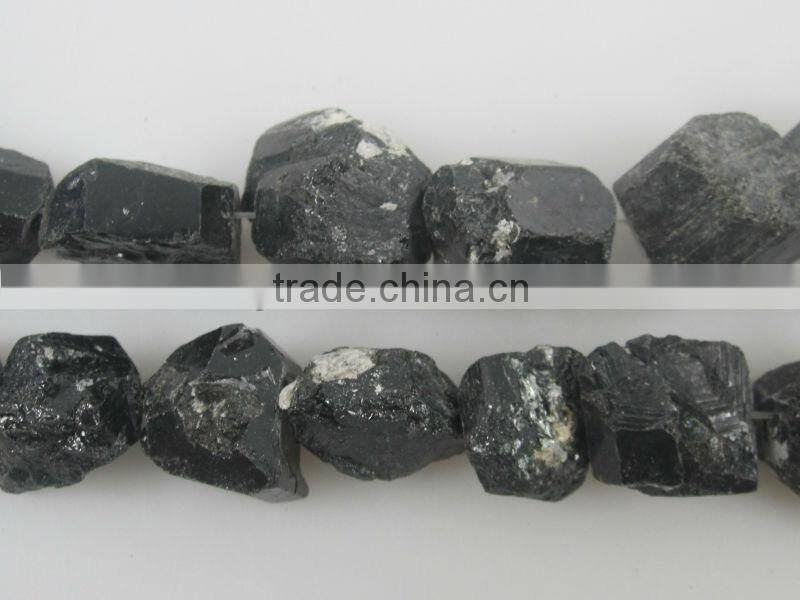 wholesale rough black tourmaline satin finish tumbles semi precious gemstone