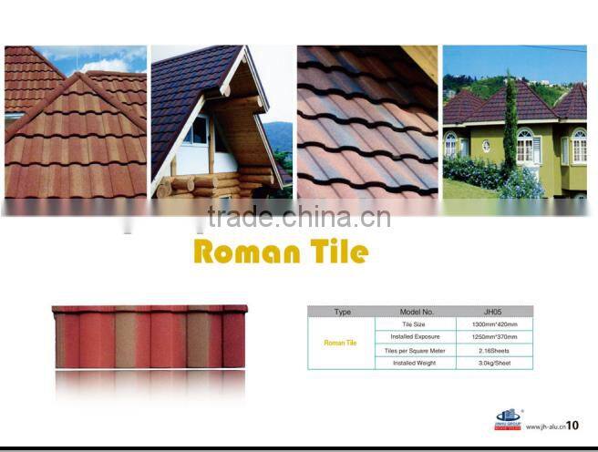 red color metal roof tile shingles stone coated metal roofing tile factory