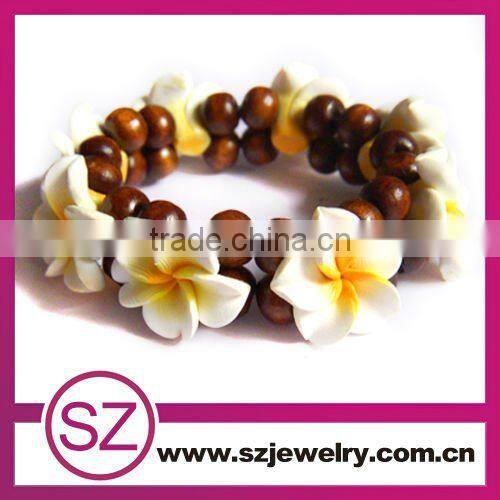 F4 hand- making polymer clay girls hand flowers bracelet 2014