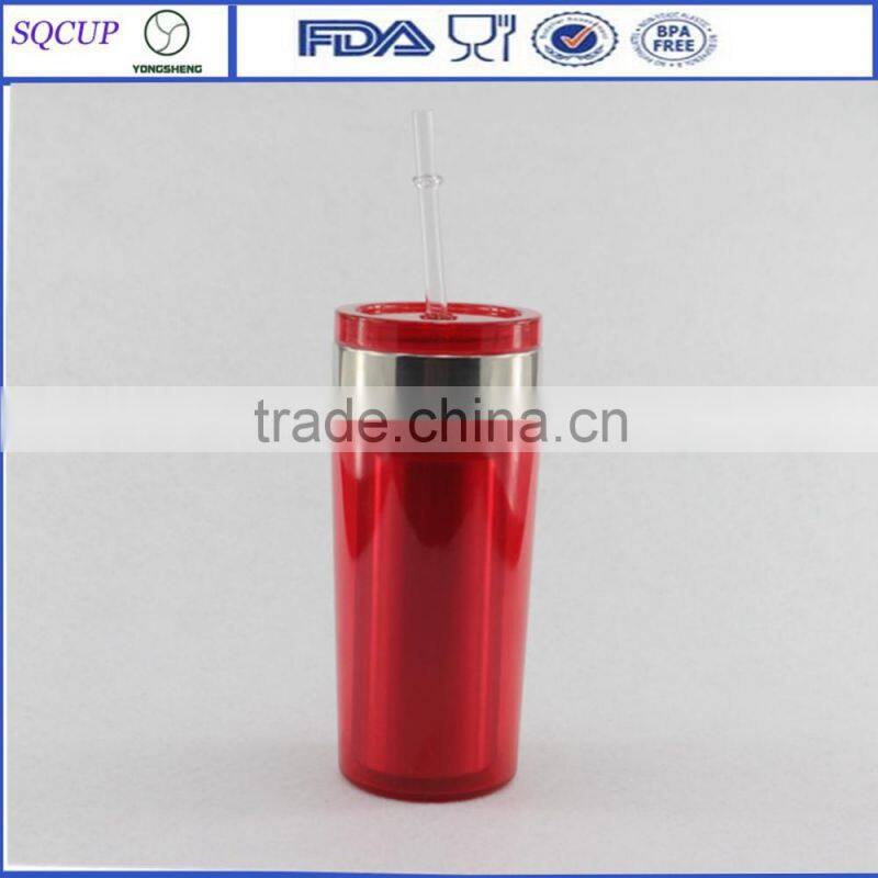 14oz 400ml Double Wall Promotional Coffee Mug with Paper Insert screw lids