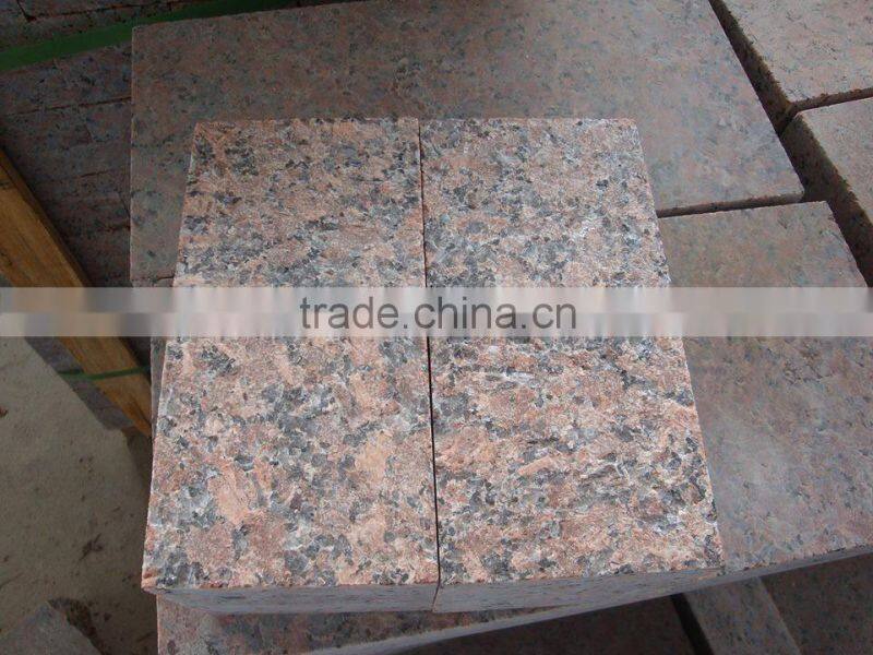 Red color granite paving stone
