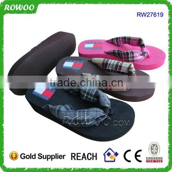 Daily Use Slipper fashion eva slipper soft textile upper high heel slipper