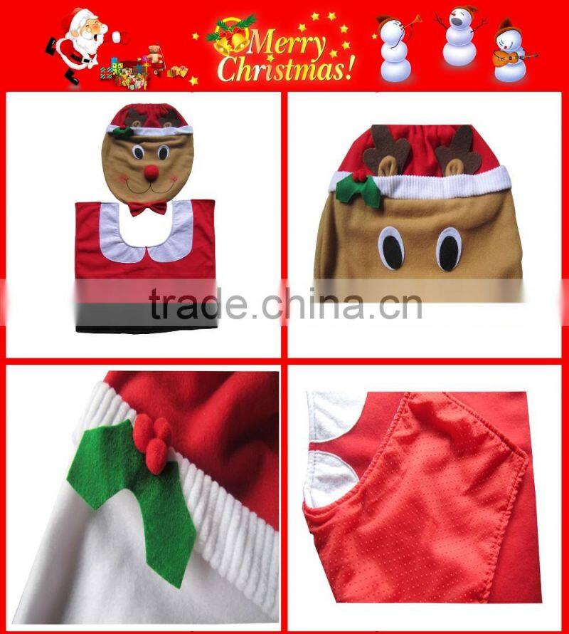Hot selling christmas snowman toilet seat cover and rug 2pcs set