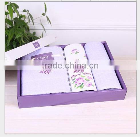 100% cotton gift towel set packing made in china wholesale