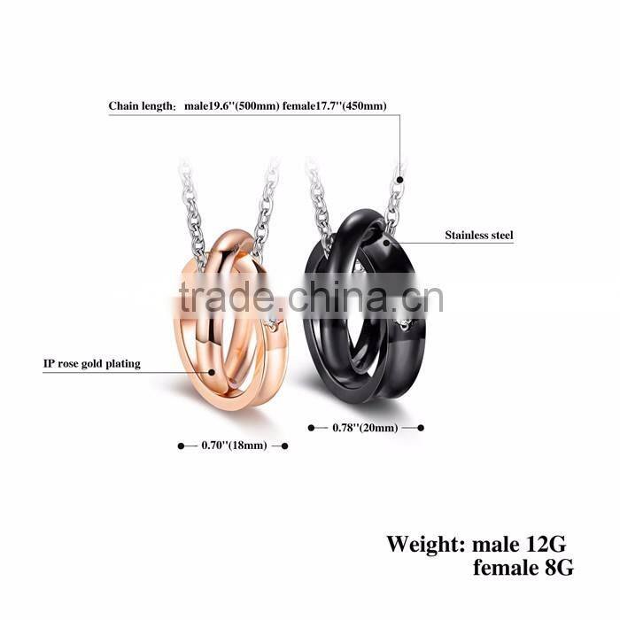 stainless steel couple ring jewelry lastest necklace