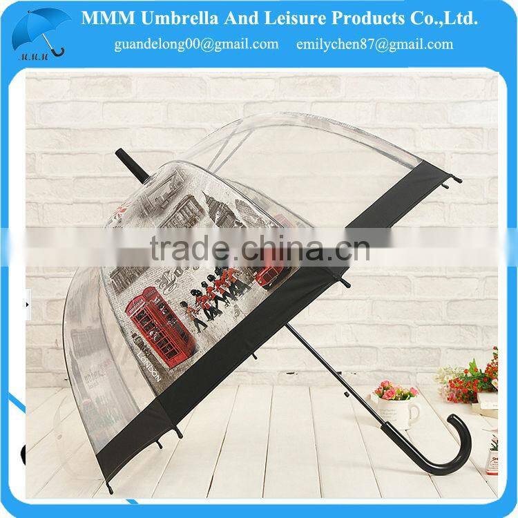 2014 HOT 23inch full printing PVC transparent apollo umbrella