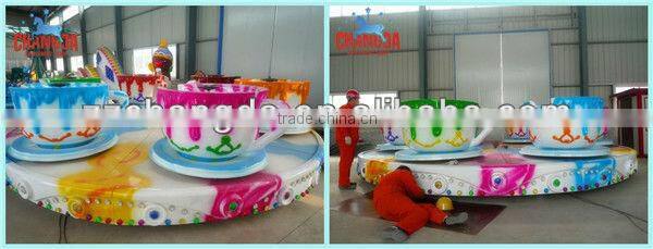 Interesting family entertainment center rotating rides tea cups