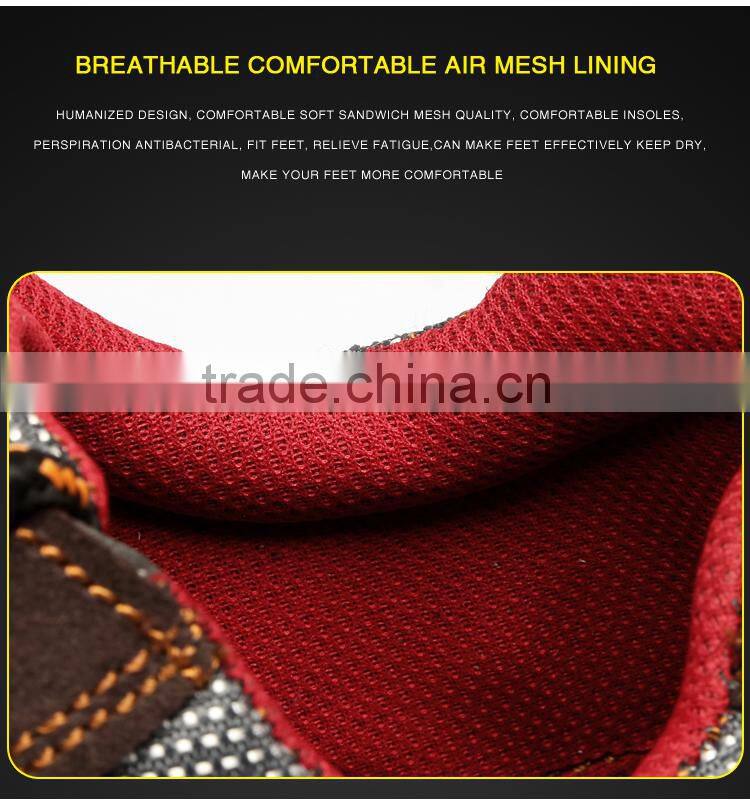 Factory high quality genuine leather rubber sole safety shoes