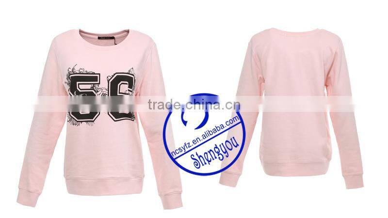 custom womens printed pullover casual fleece sweatshirts wholesale clothing