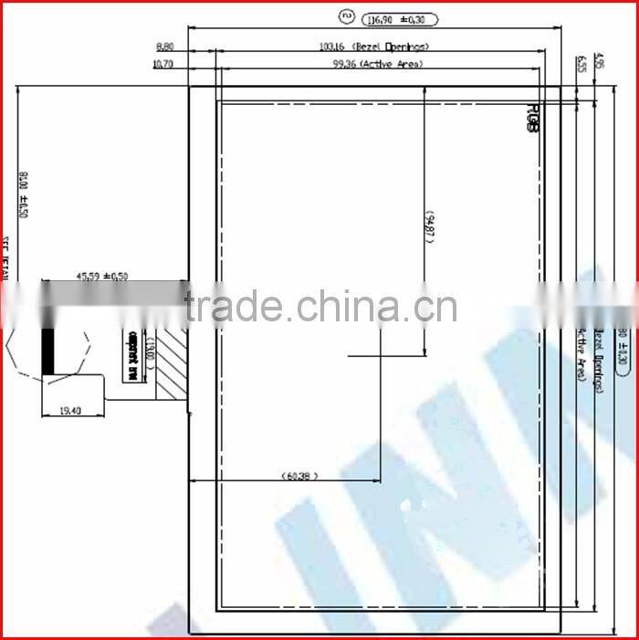 8inch 500nits 1024*600 lvds interface outdoor display capacitive touch lcd with CTP