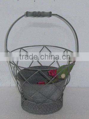 100775F- round metal basket