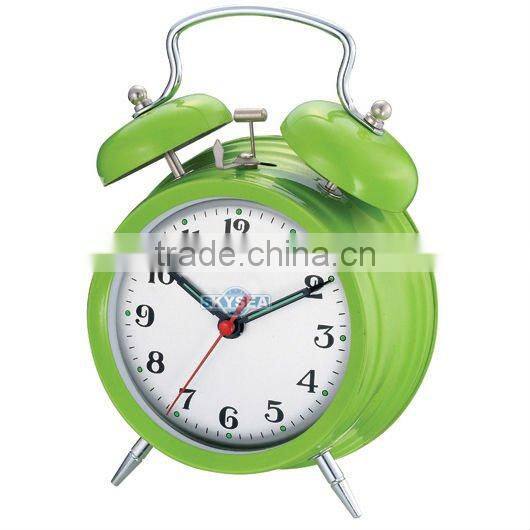 4 inches metal mechanical twin bell alarm clock