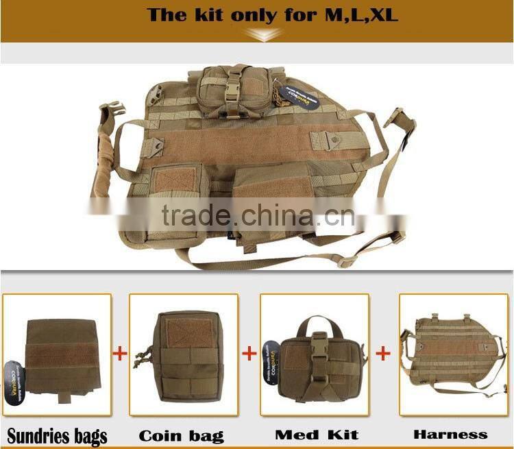 2016 professional molle design Army Dog vest comfortable wearing Dog vest with diferent sizes