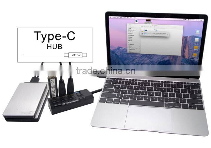 Forida NEW arrival Type C hub with individual on/off key switch USB3.0 HUB