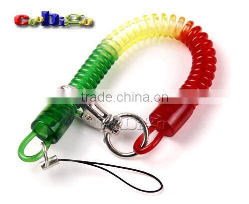 9-27/32"(250mm) Mix Color Expandable Coil With Metal Hook for Mobile Phone Straps