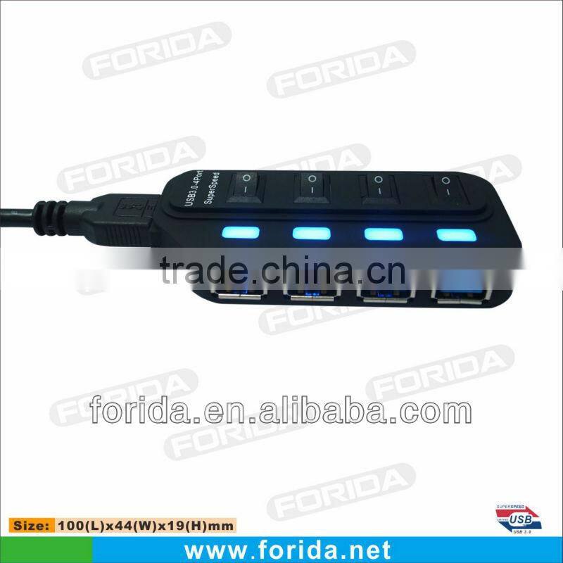 BIG LED Individual switch 4 port usb 3.0 hub