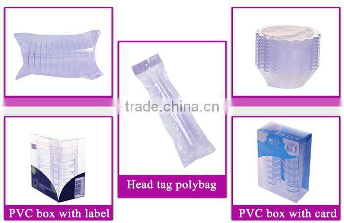 Food grade plastic plastic food packaging yogurt container /Ps clear plastic container with lid