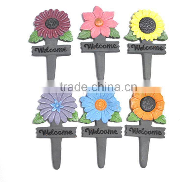 Well-design terra cotta garden decor stick