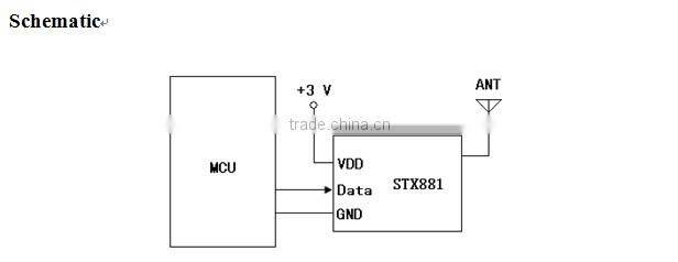 low cost rf wireless ASK Transmitter Module STX881