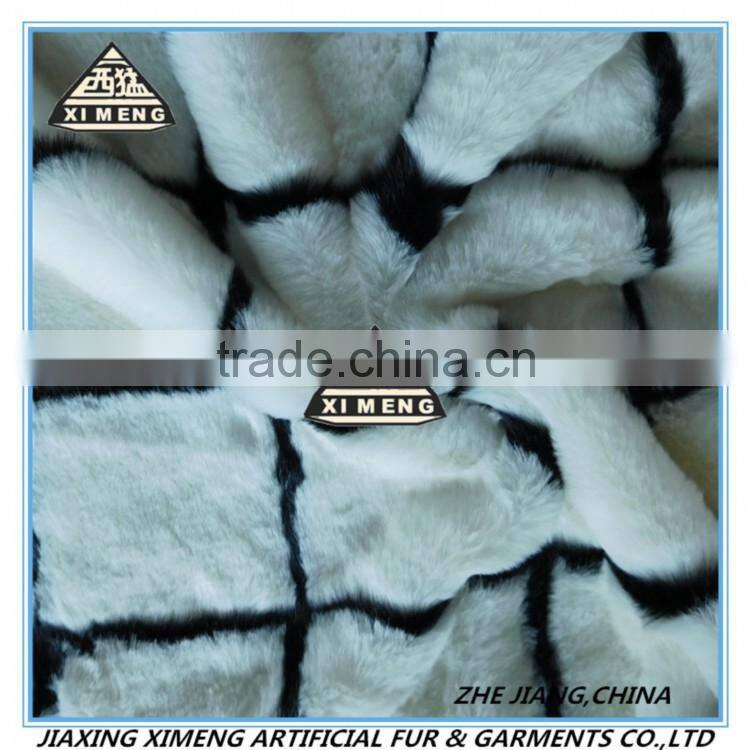 white and black warm knitted fur blanket for sofa and bed
