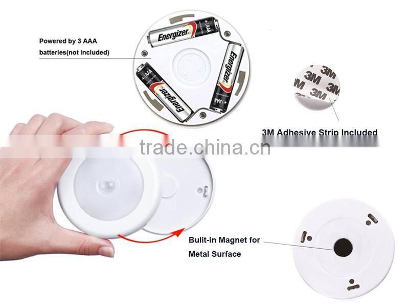 Battery Powered LED Motion Lights Stick-To-Anywhere For Stairways Bathroom Kitchen Nursery Hallway Motion Sensor Night Light