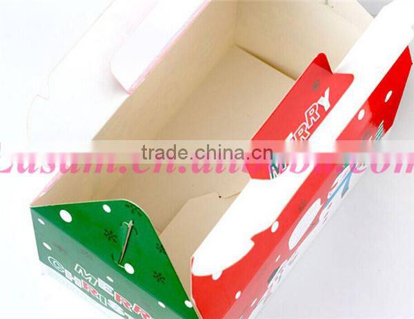 Merry christmas apple cake candy gift box,paper cardboard suitcase box with handle