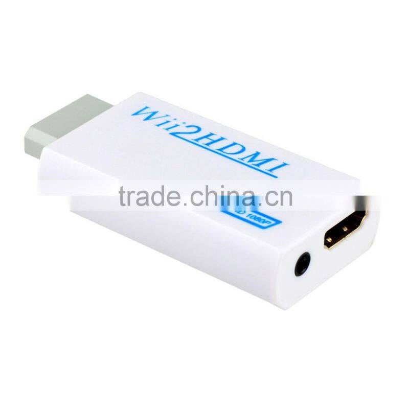 Wii to HDMI 480p Converter Adapter Wii2 HDMI 3.5mm Audio Box