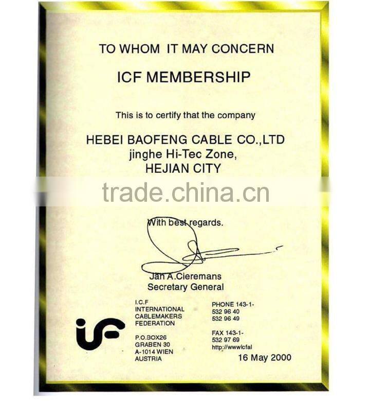 control cable manufactured according to GB9330 standards NBF cable