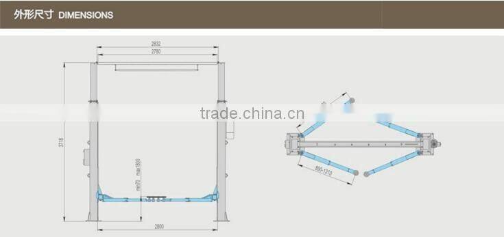 Hydraulic Two Post Lift Machine Vertical Hoist Car Lift Machine 4000kg SF-C4000ES