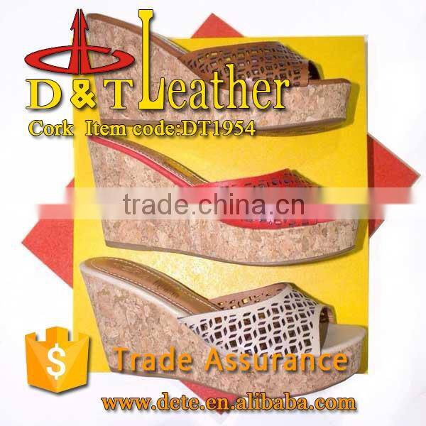 Natural cork leather for shoe heel