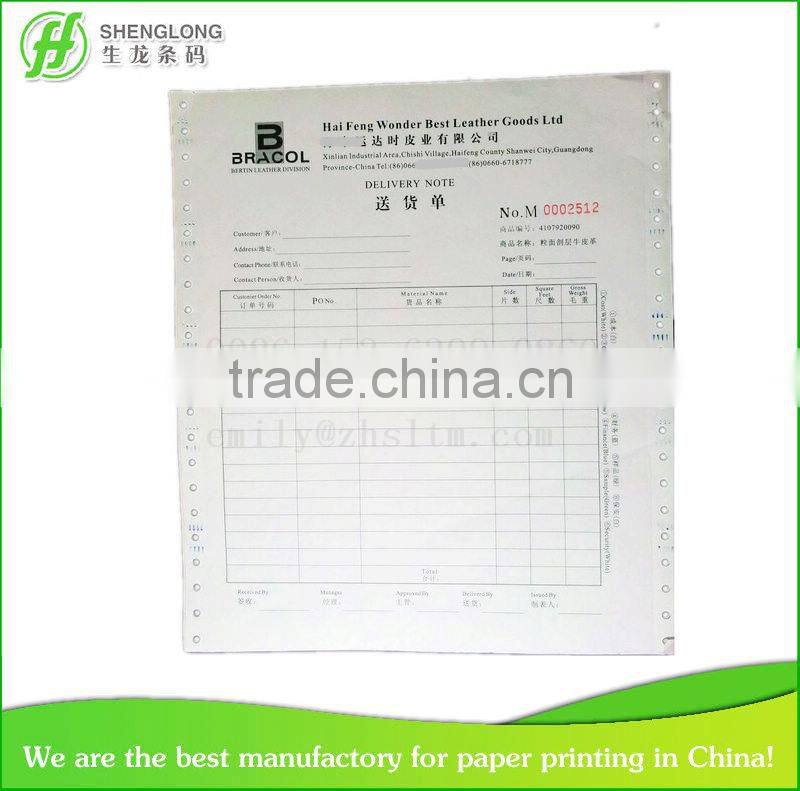 (PHOTO) 6 copy color paper delivery note with serial number