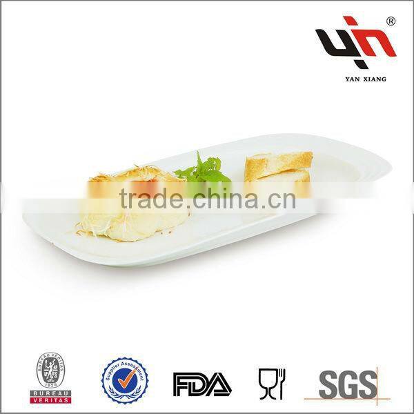 Stoneware White Ceramic Rectangle Plate