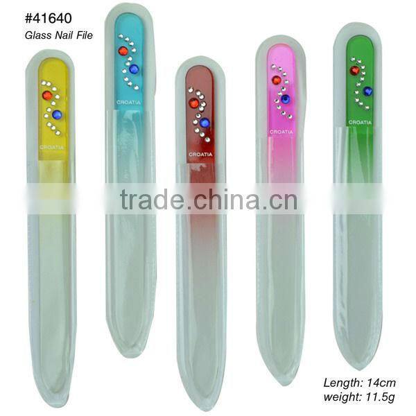 Crystal Glass and Rhinestone Nail File