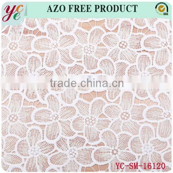 New fashion comfortable patterns fancy embroidery fabric lace chamical embroidery