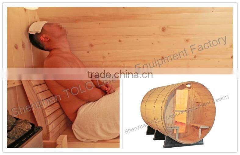 Hemlock outdoor barrel sauna for sale