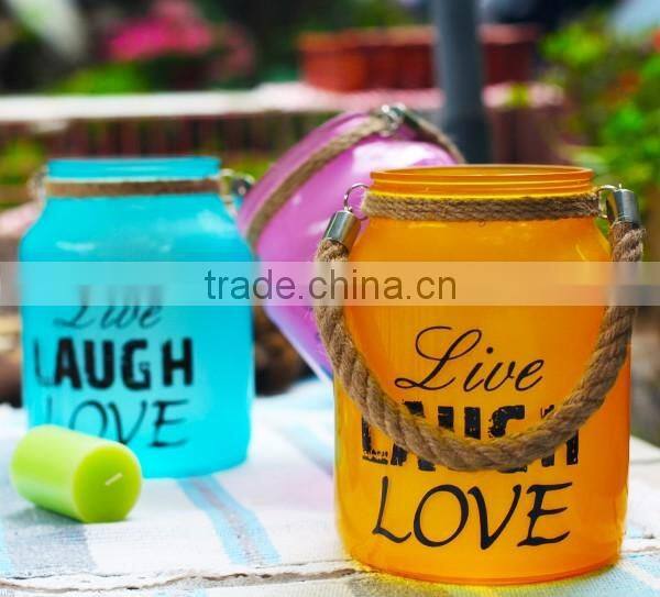 Eco-friendly recyclable painted colorful glass glass votive candle holder for wedding