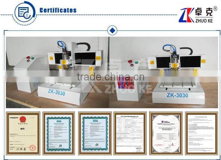 PCI NcStudio Control System Small PCB CNC Router ZK-3030 Milling And Drilling Machine With 220V 1.5KW Water Cooling Spindle