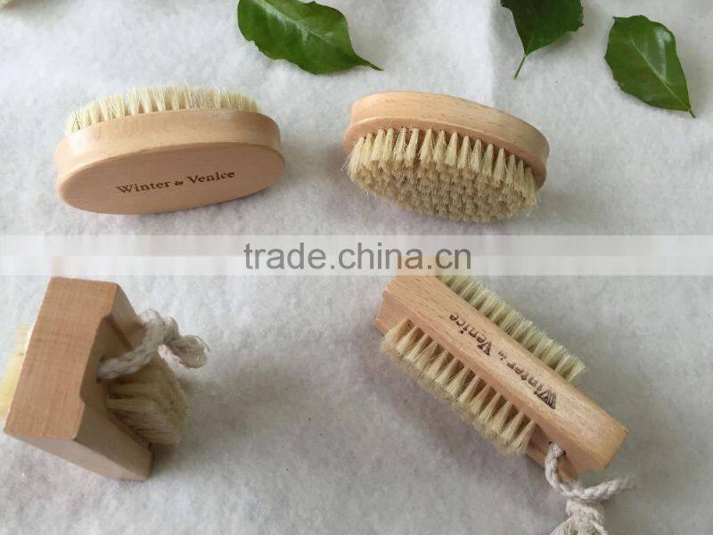 Wooden handle nail brush