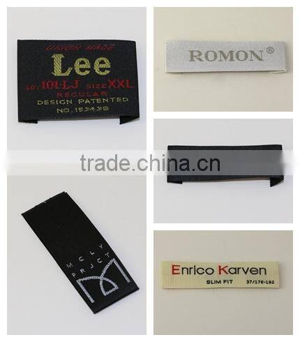 China shenzhen label Manufacturer Casual Garment Woven Clothing Main/Care/Size Label For T-Shirt Private Label