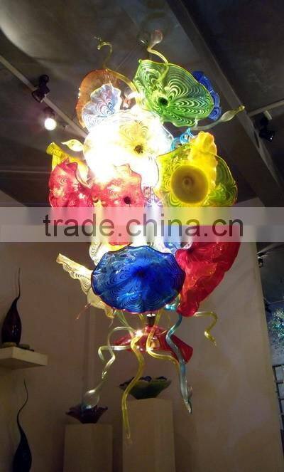 Handmade Blown Muticolor Art Stained Glass Chandelier lights for dining room with UL/CE