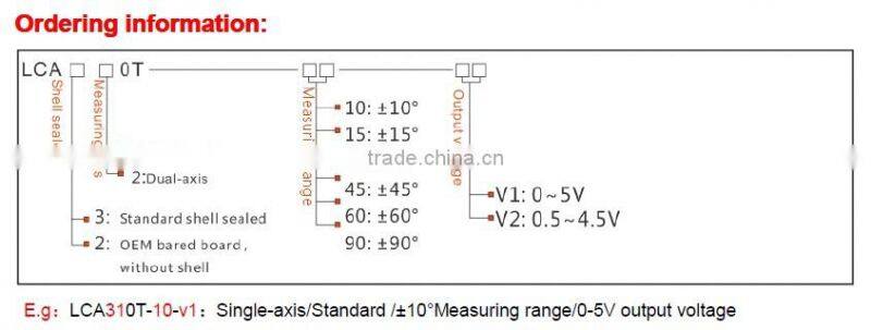 LCA310 Single axis Low cost Inclinometer With Voltage Output From Shenzhen Factory