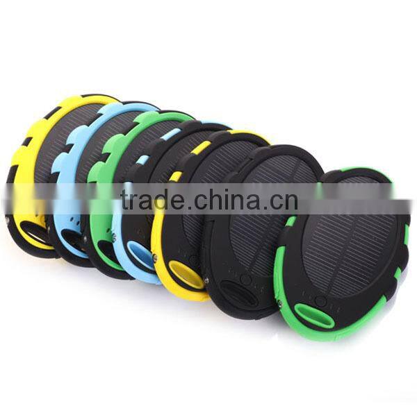 Universal Round Mini 5000mah Waterproof Solar Power Bank for Phones