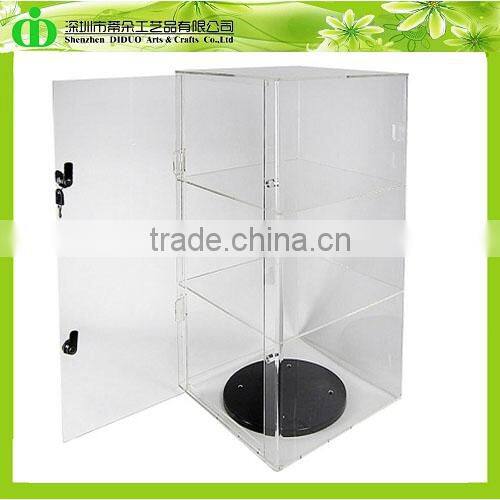 DDC-C009 ISO9001 Chinese Factory Wholesale SGS Test Lockable Acrylic Cupcake Display Cabinet With Sliding Door