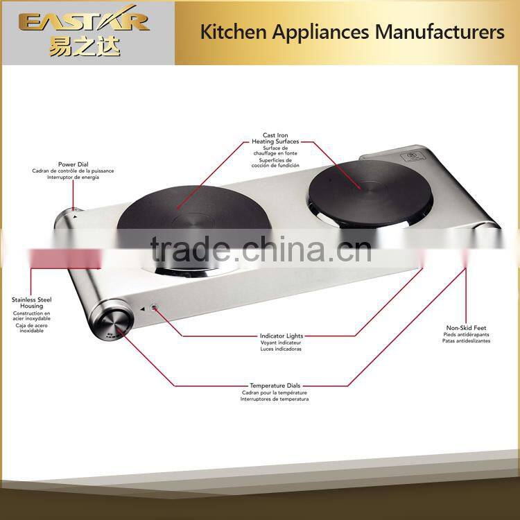 Freestainding kitchen appliance double 220v electric stove 2500 watt hot plate for sale