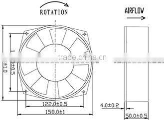 Low noise ac cooling fan ,220V 120*120*38mm Axial AC fan for sale