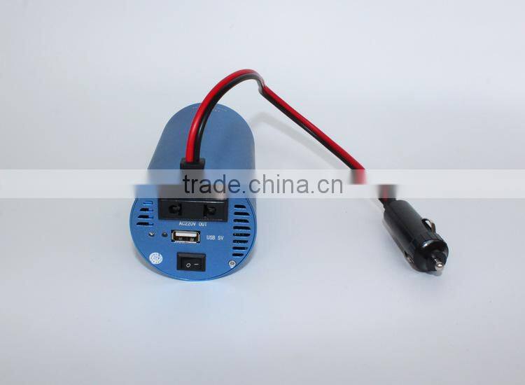 DC 12V/24V input voltage and AC 220V output 200W car power inverter with USB port